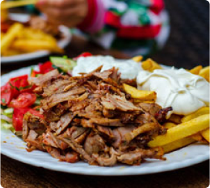 poulet kebab, boulgour